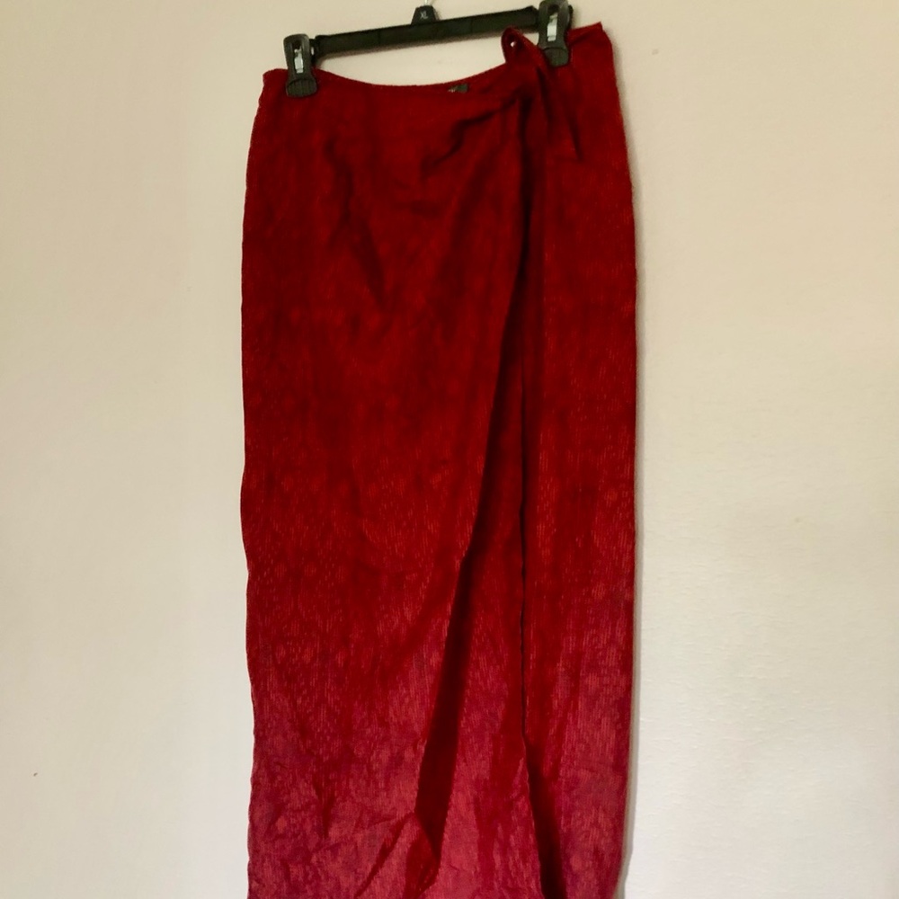 Ralph Lauren Rich Red Silk-Linen Blouse